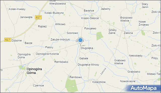 mapa Długołęka, Długołęka gmina Opinogóra Górna na mapie Targeo
